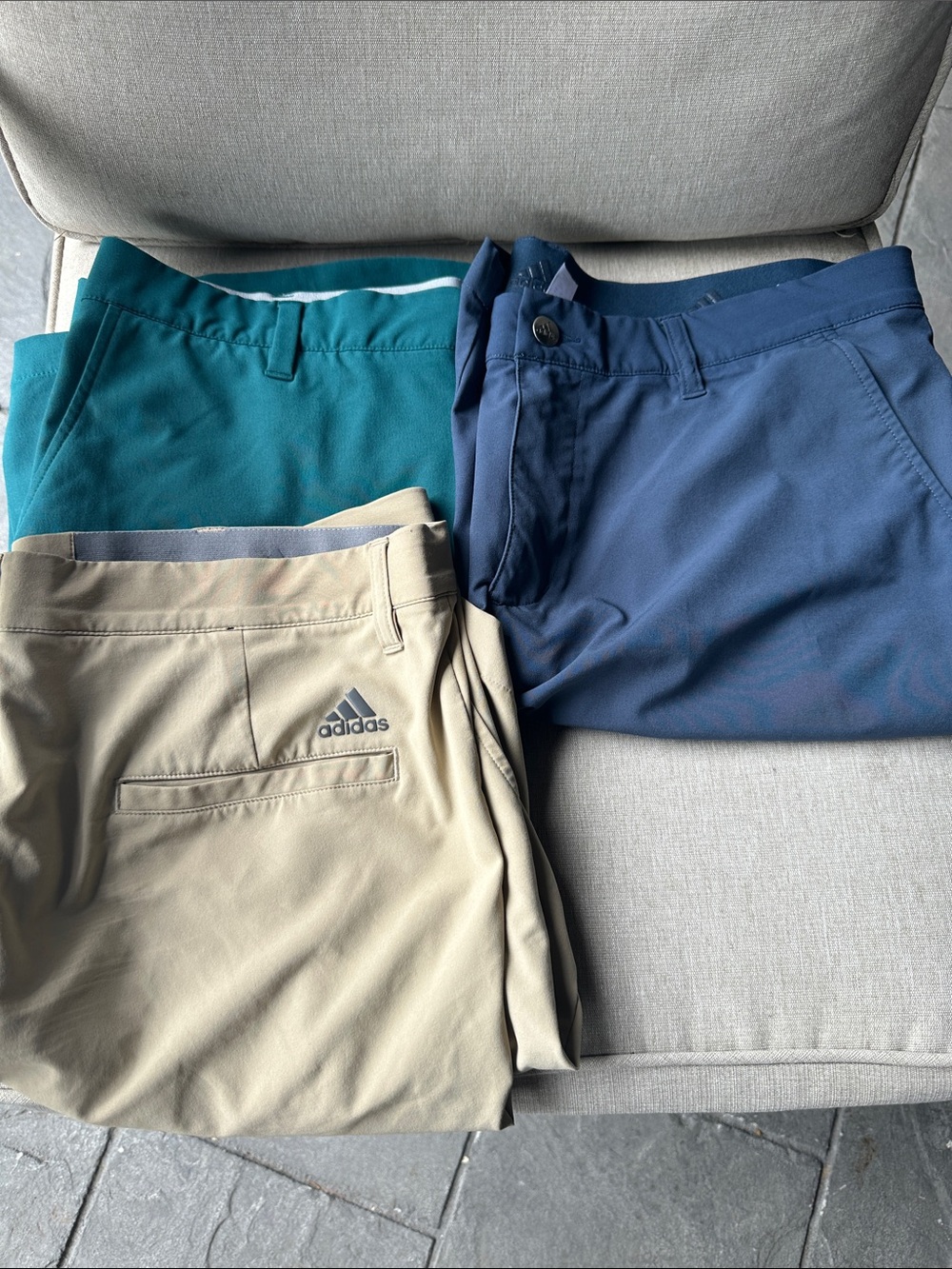 adidas Men’s Chino-Style Golf Pants in Khaki, Navy & Teal